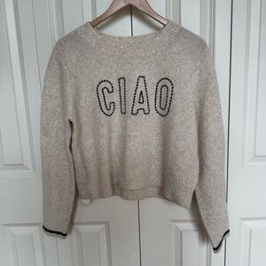 Z Supply Sweater with 'CIAO' Embroidered Design